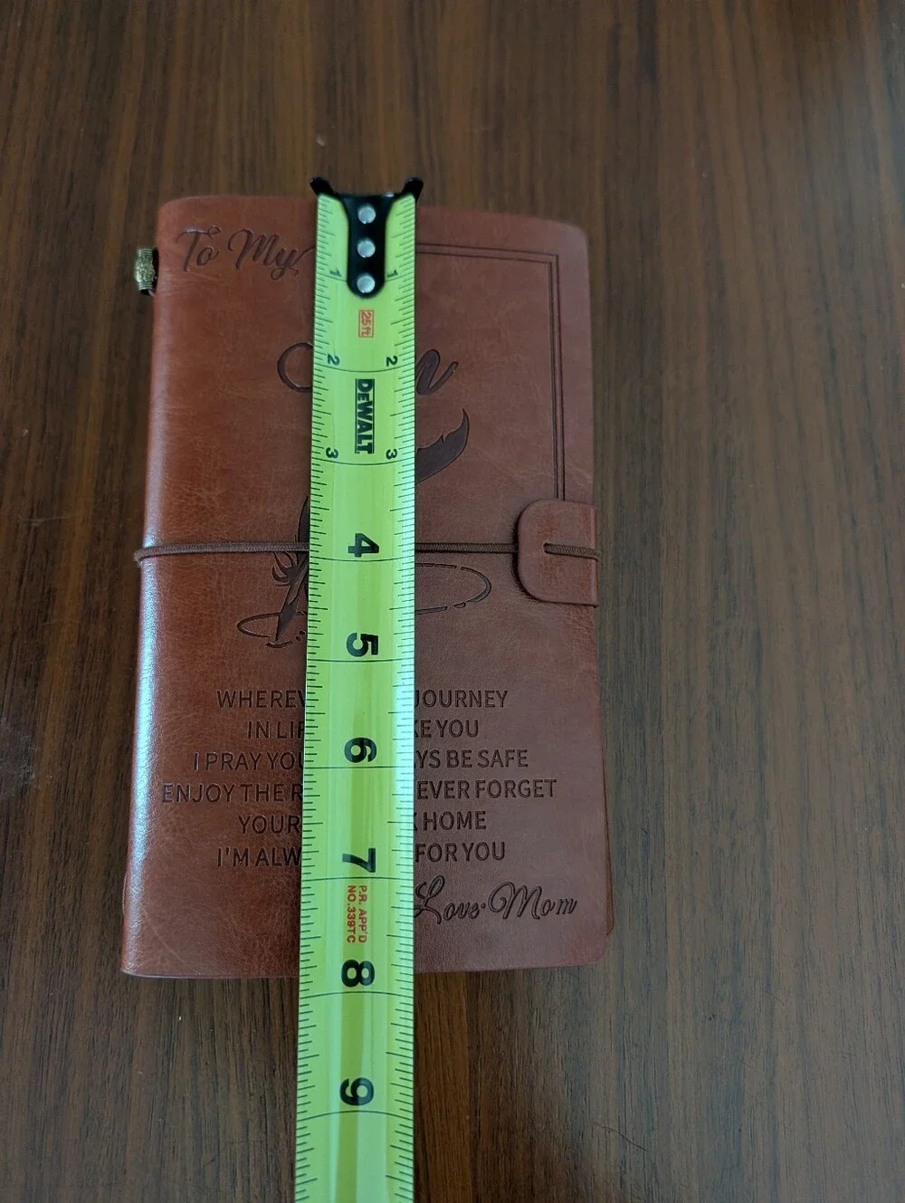 Leather Journal Cover for To My Son Brown